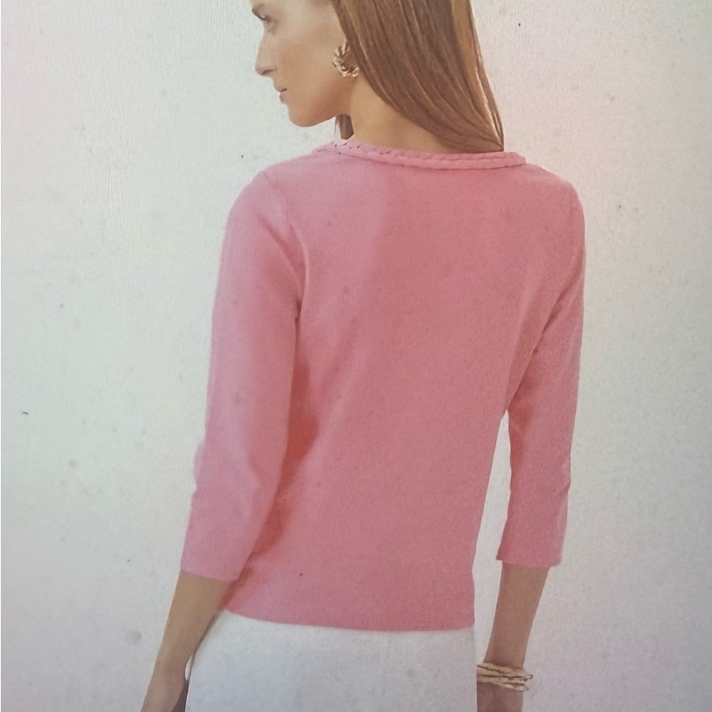 Lilly Pulitzer, new with tags, Paulson net top ROUSSEAU pink size small - Picture 2 of 4